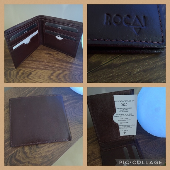 Imported from Spain Genuine Leather MEN'S ROCAI WALLET - Picture 1 of 6